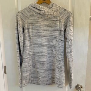 Lululemon Think Fast Hoodie size 8 Space Dye Camo White Multi Silver Spoon.